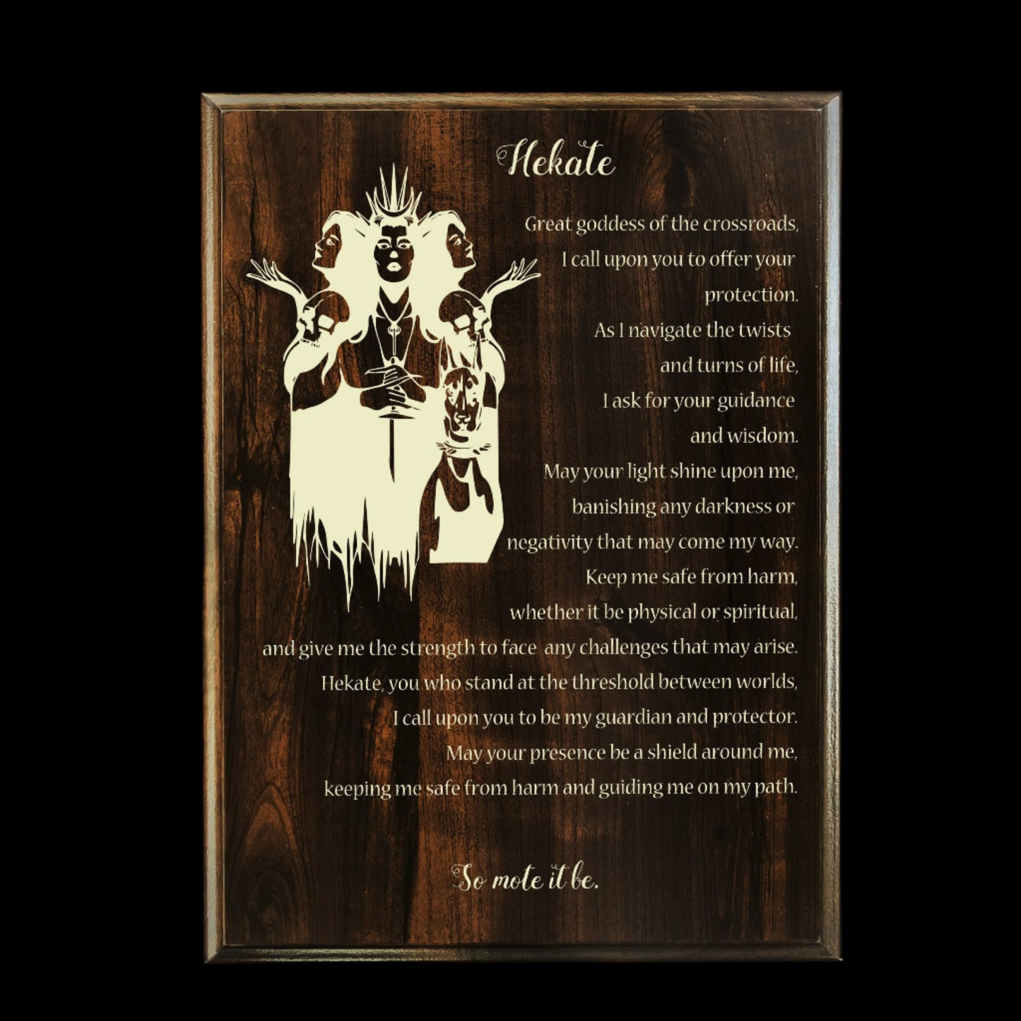 Hekate Prayer Pagan Wall Plaque