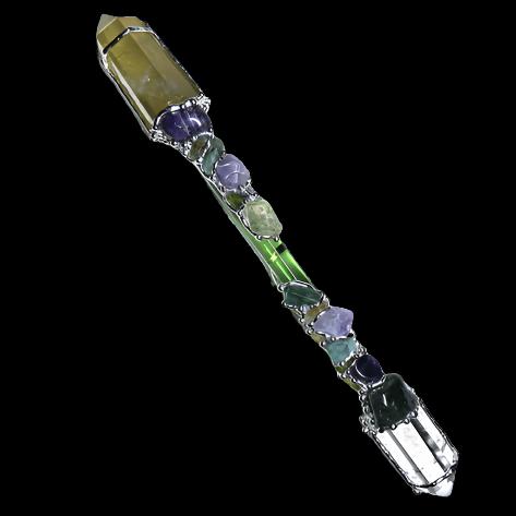 Crystal Wand | PROSPERITY | Peridot, Emerald, Amethyst, Citrine & Clear Quartz Crystal