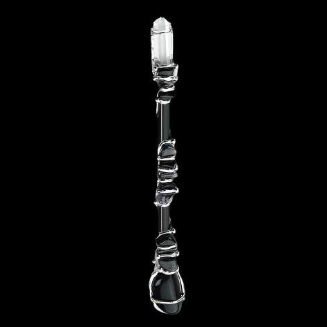 Crystal Wand | PROTECTION | Amethyst, Black Tourmaline, Black Obsidian and Clear Quartz Crystal