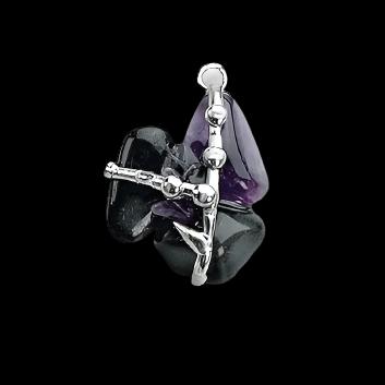 Crystal Amulet | PROTECTION | Amethyst, Black Tourmaline, Black Obsidian and Clear Quartz Crystal