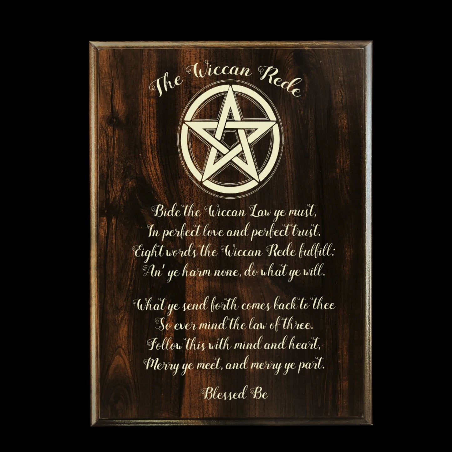 Wiccan Rede Plaque | Pentagram Design