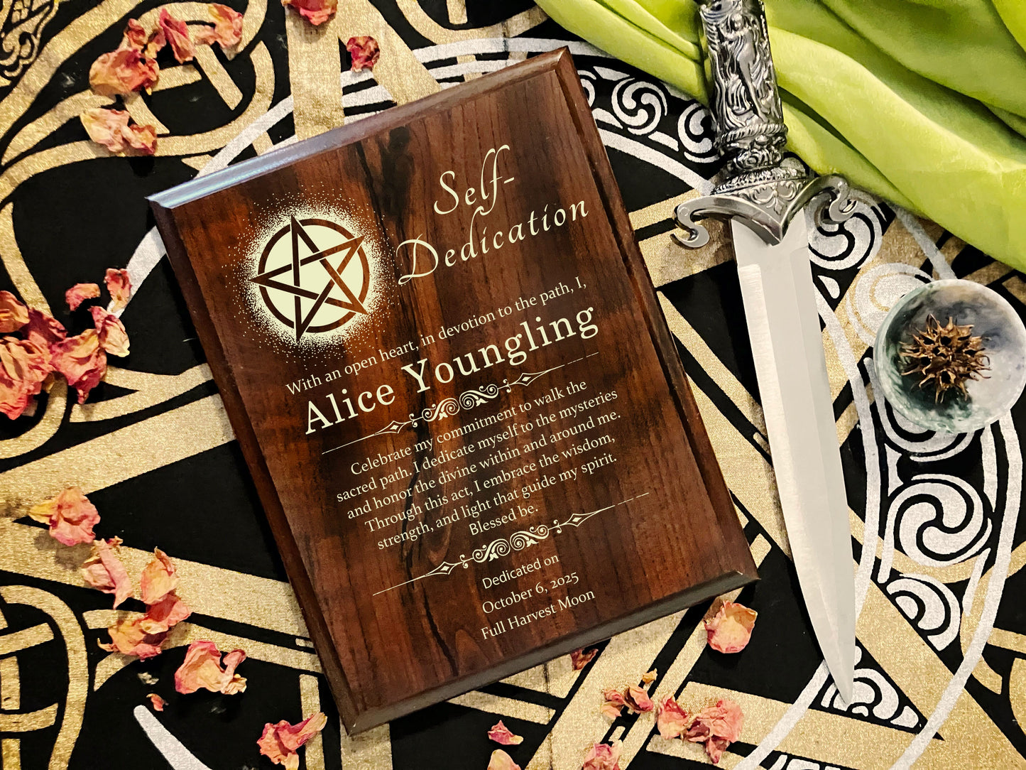 Custom Self-Dedication Plaque - Wiccan Witch Self-Initiation Gift