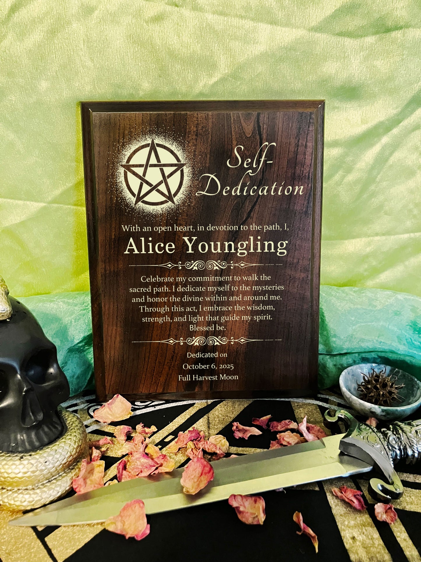 Custom Self-Dedication Plaque - Wiccan Witch Self-Initiation Gift