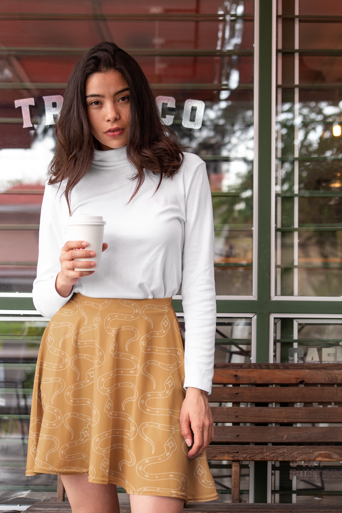 Magical Snakes on Yellow | Witchy Skirt | Magical Skirt | Yellow & Orange