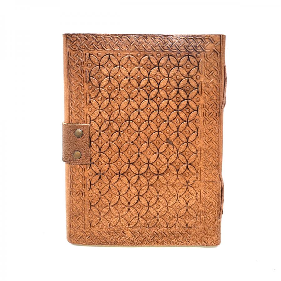 5" x 7" Triquetra Leather Grimoire | Small Book of Shadows With Latch Closure