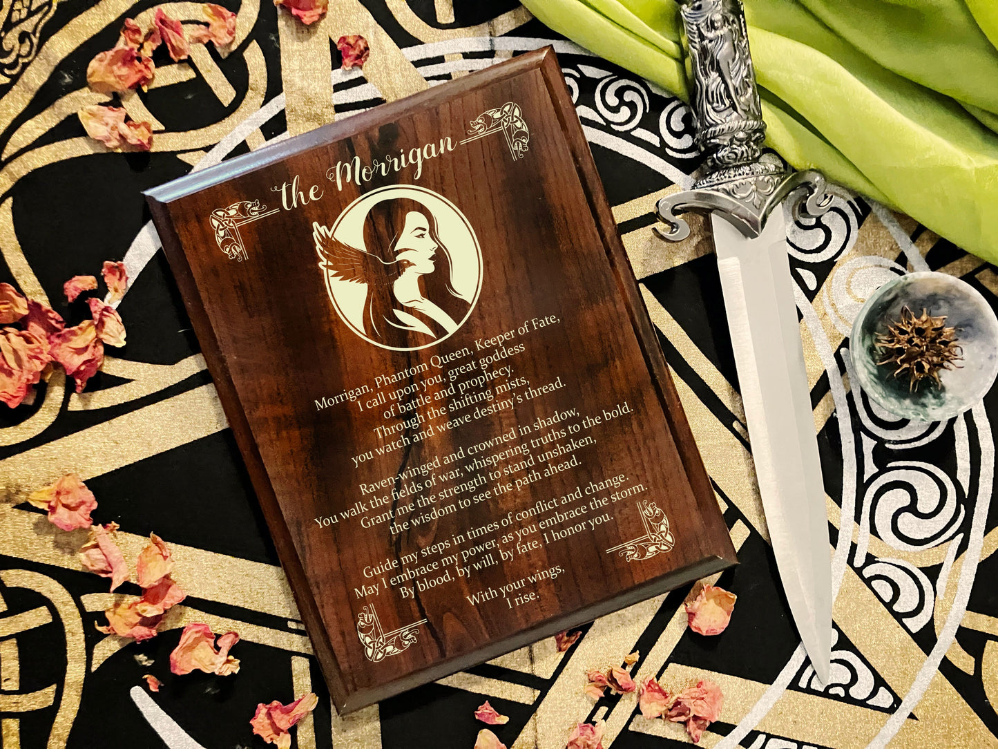 The Morrigan Prayer Pagan Wall Plaque