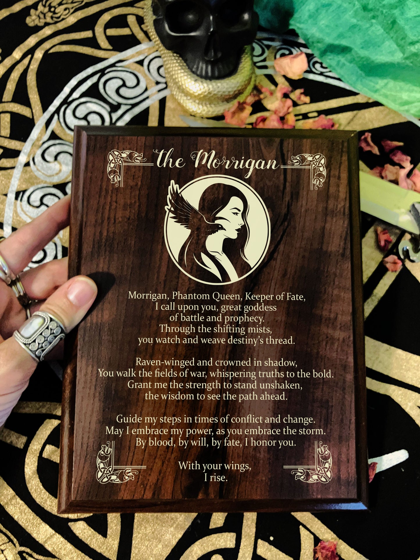 The Morrigan Prayer Pagan Wall Plaque