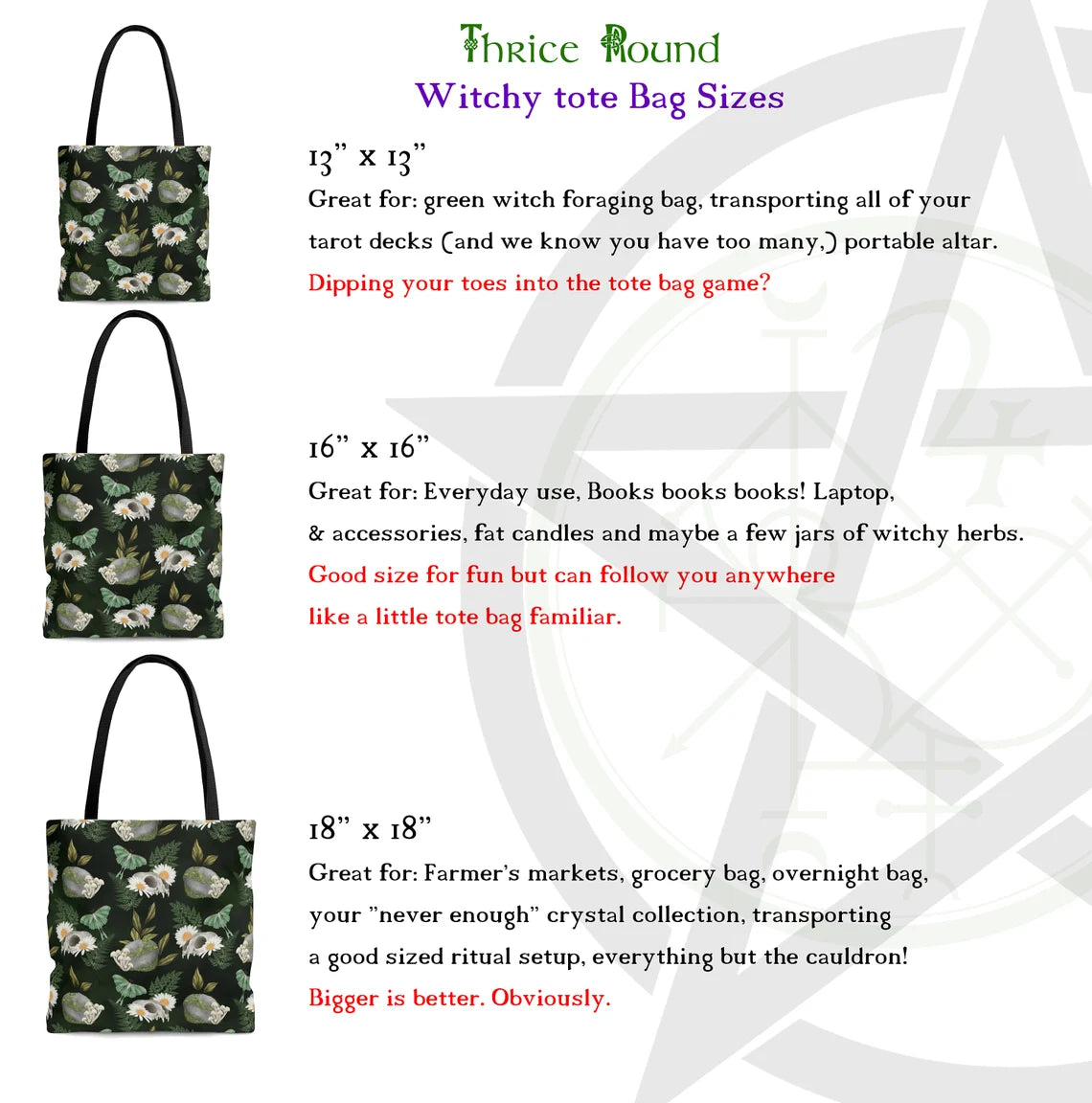 White WITCH tote - Peace