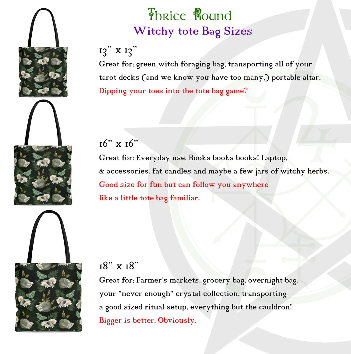 Black WITCH tote - Protection