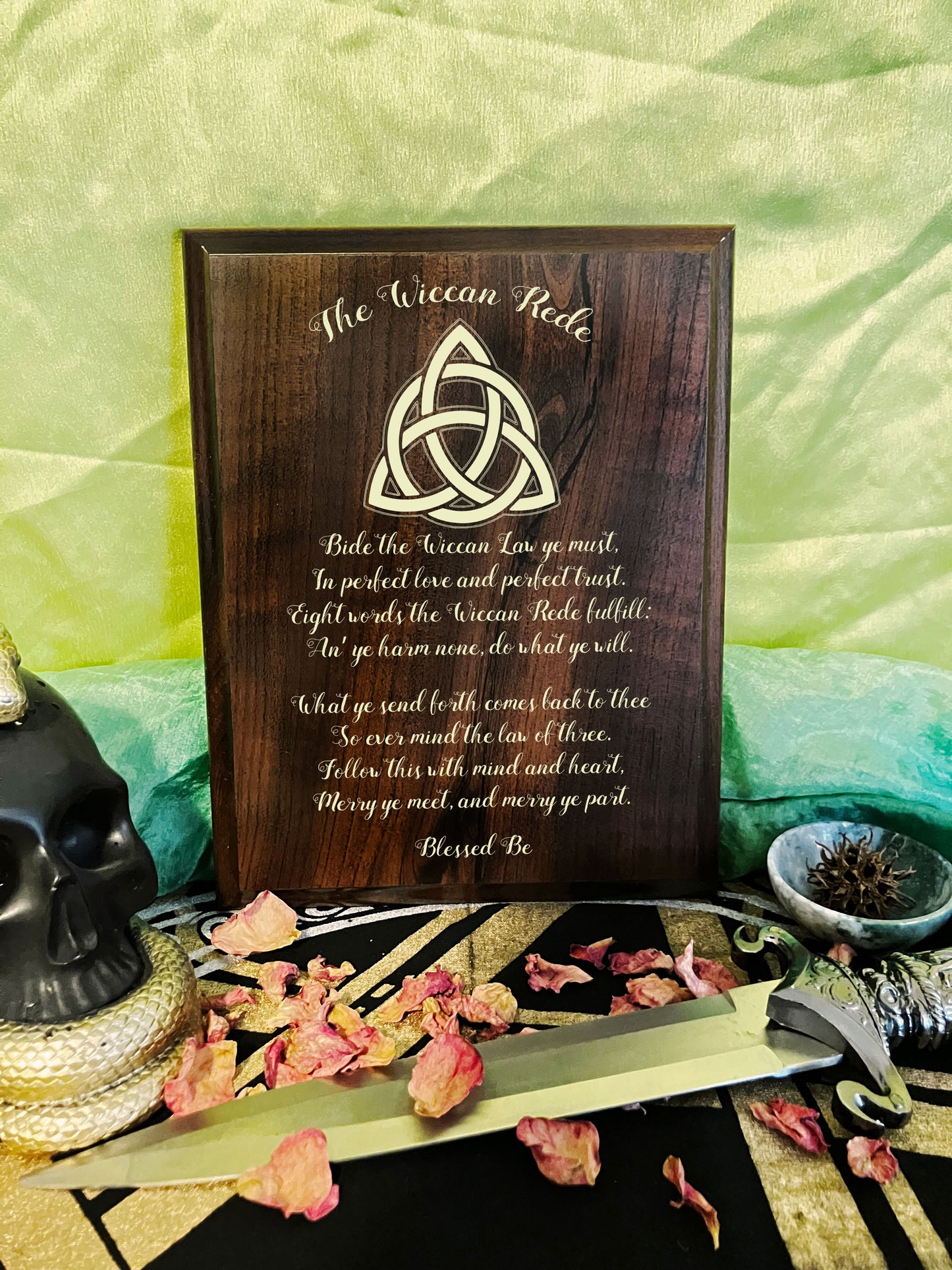 Wiccan Rede Plaque | Triquetra Design