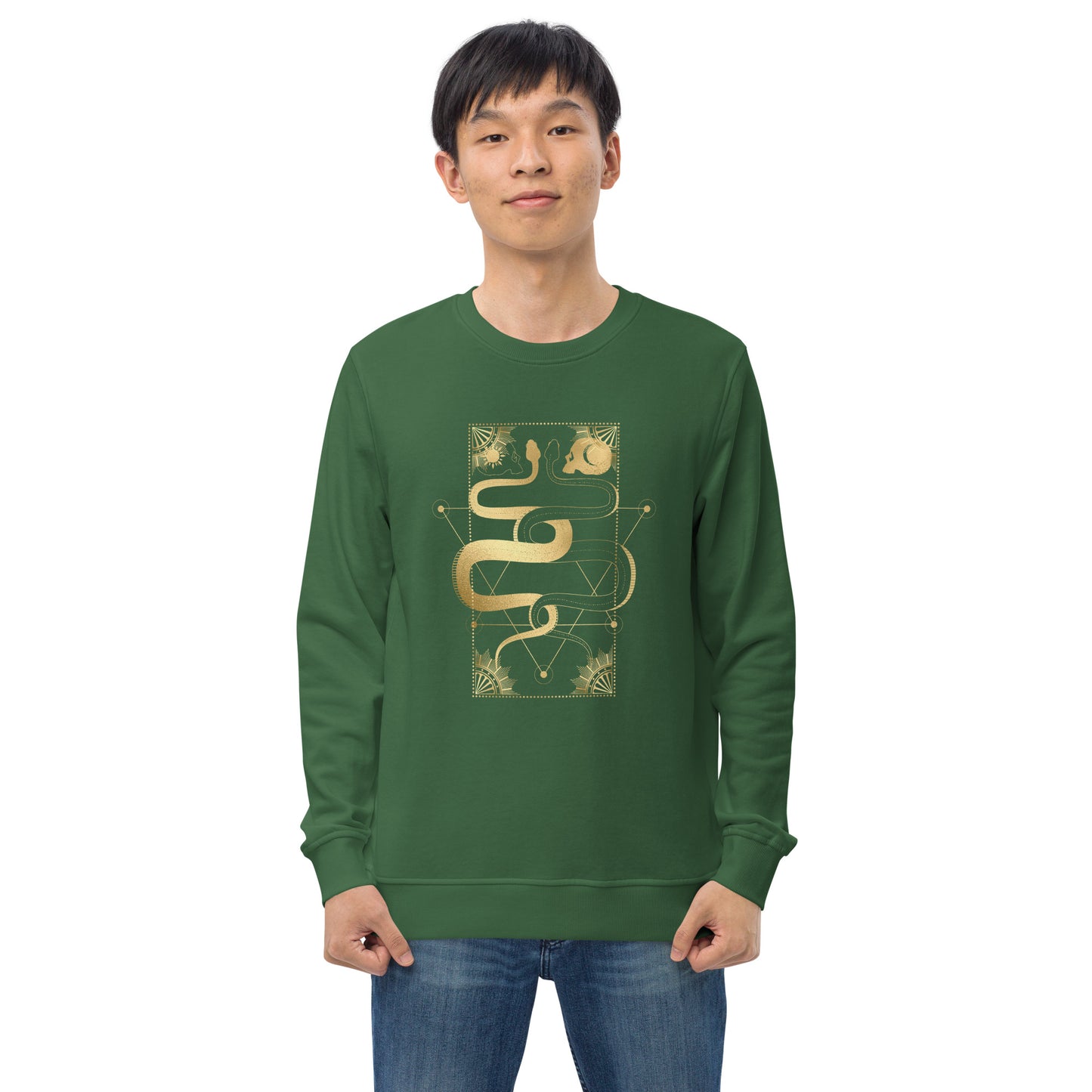 Gold Esoteric Snakes | Witchy Sweatshirt | Unisex | Organic & Eco Friendly | Tarot Occult Design