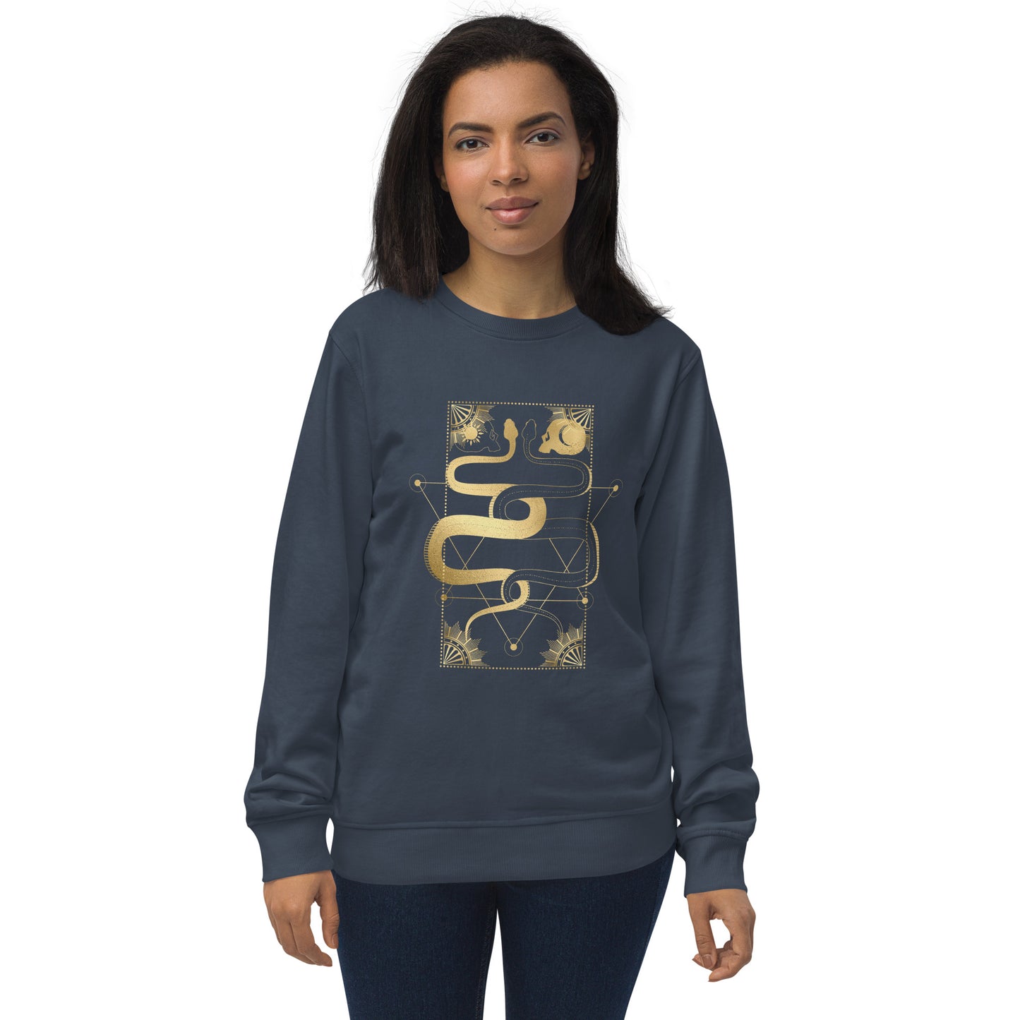Gold Esoteric Snakes | Witchy Sweatshirt | Unisex | Organic & Eco Friendly | Tarot Occult Design