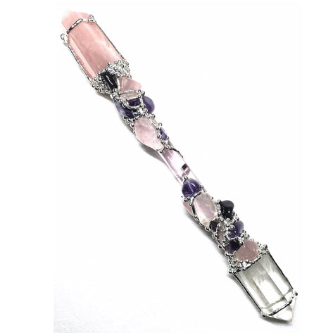 Crystal Wand | LOVE | Rose Quartz, Amethyst, Clear Quartz