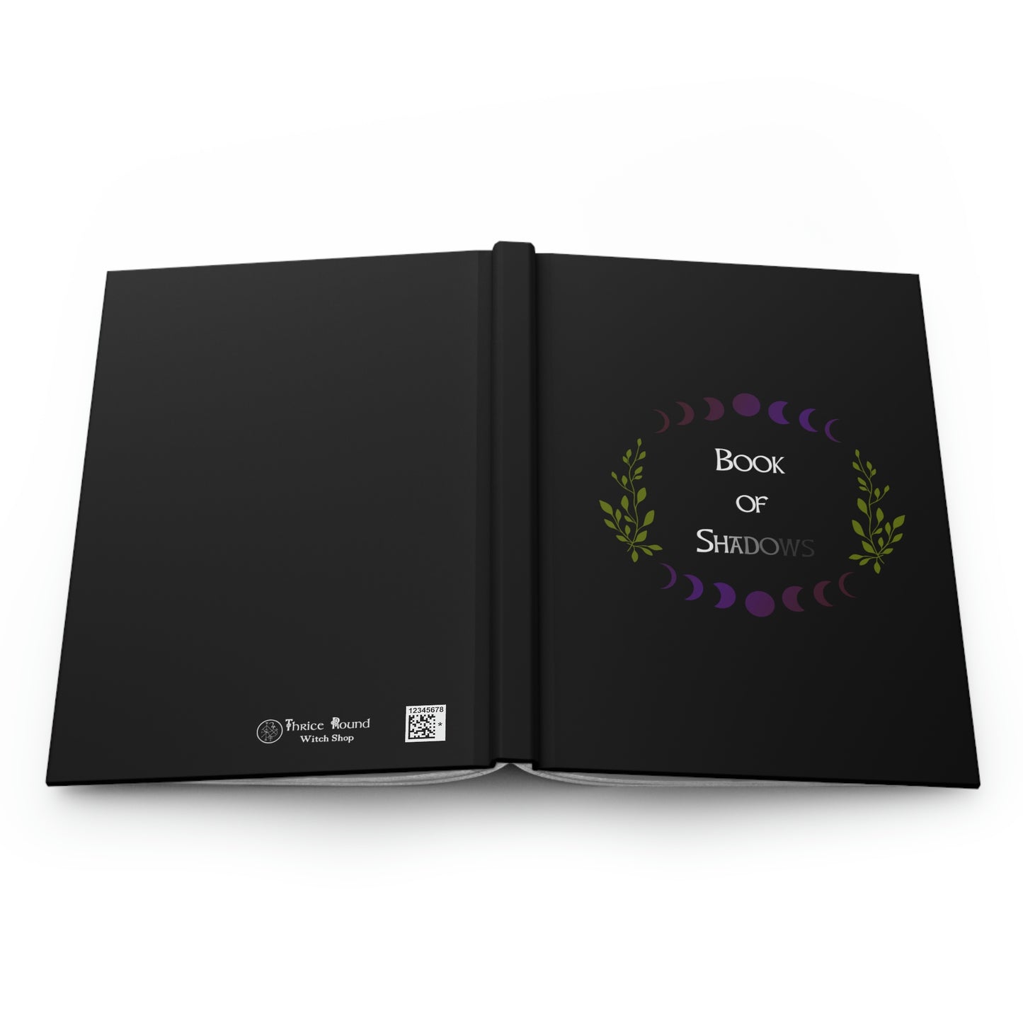 Book of Shadows - Moon Phase & Plants - Hardcover Grimoire for Witches, Pagans, Wiccans - 150 lined page notebook