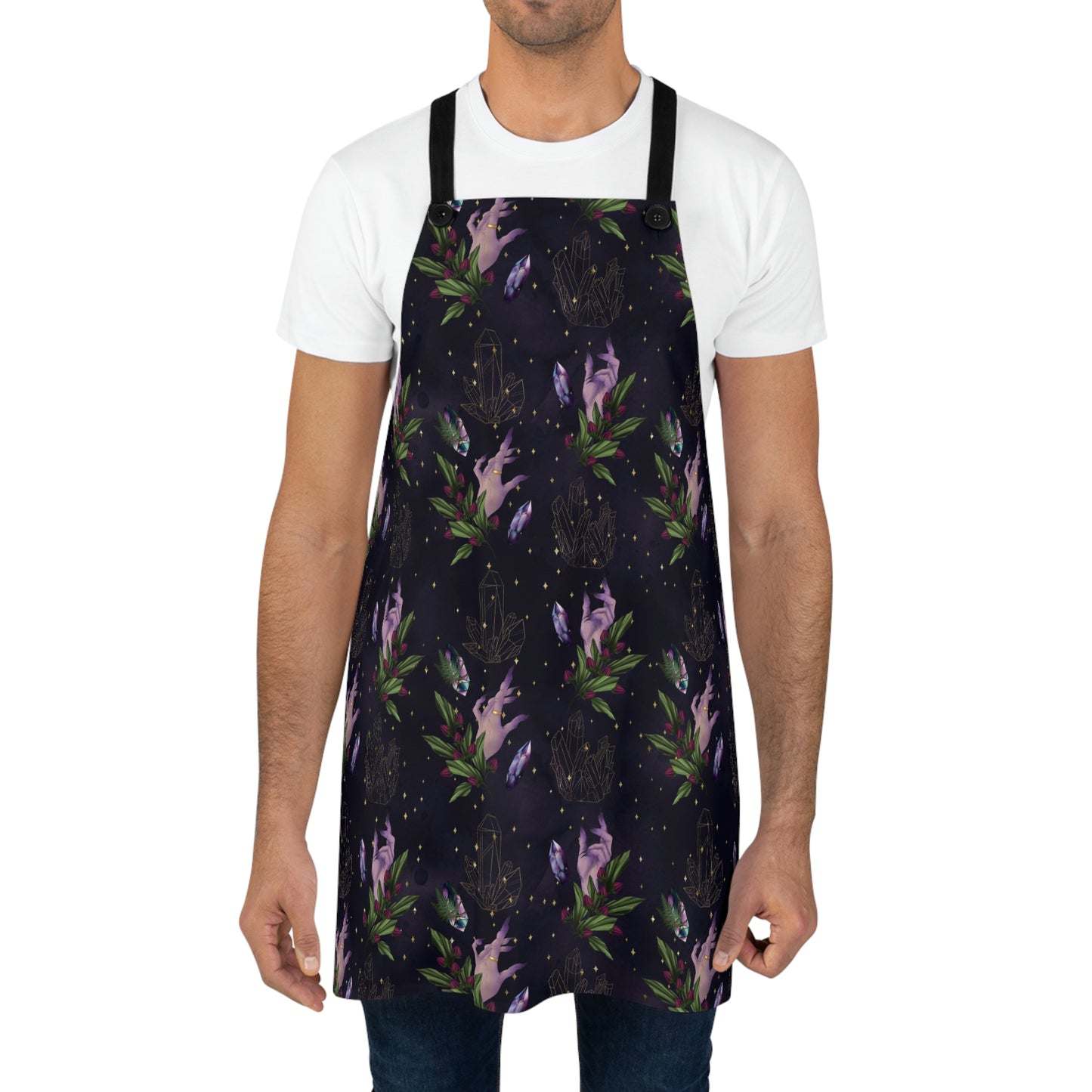 Kitchen Witch Apron | Witchy hands & Herbs | Green Witch