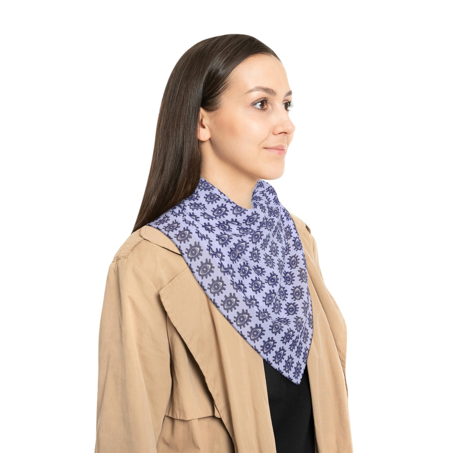 Witches Veil - Purple Blue Psychic Eye Print Veil / Head Scarf - Witchy scarf perfect for veiling or fashion - Sheer, lightweight chiffon