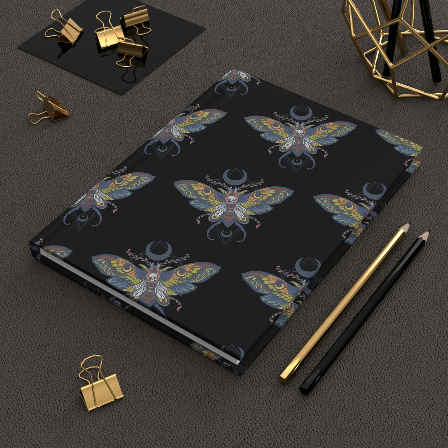 Book of Shadows - Death's Head Moth - Hardcover Grimoire for Witches, Pagans, Wiccans - 150 lined page notebook