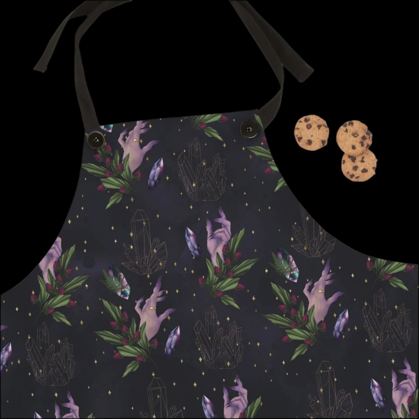 Kitchen Witch Apron | Witchy hands & Herbs | Green Witch