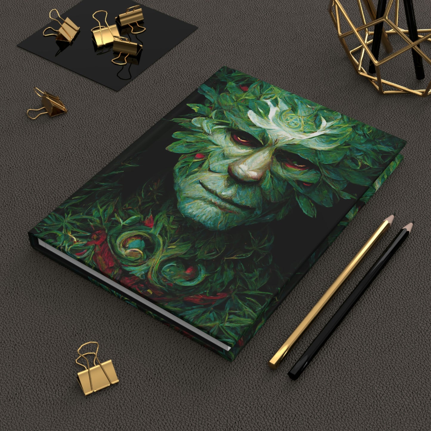Book of Shadows - The Green Man - Hardcover Grimoire for Witches, Pagans, Wiccans - 150 lined page notebook Holly King