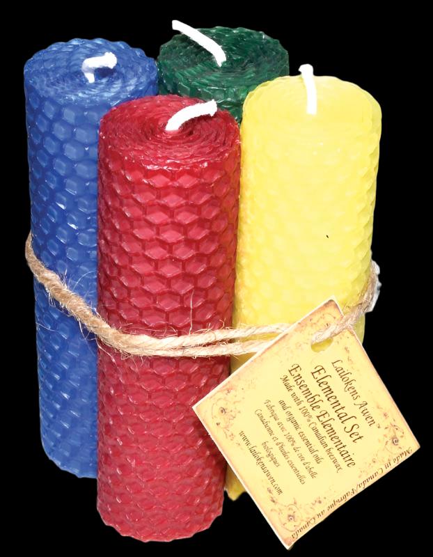 Four Elements Annointed Candles | 4 1/4" Elemental set | Earth Air Fire Water