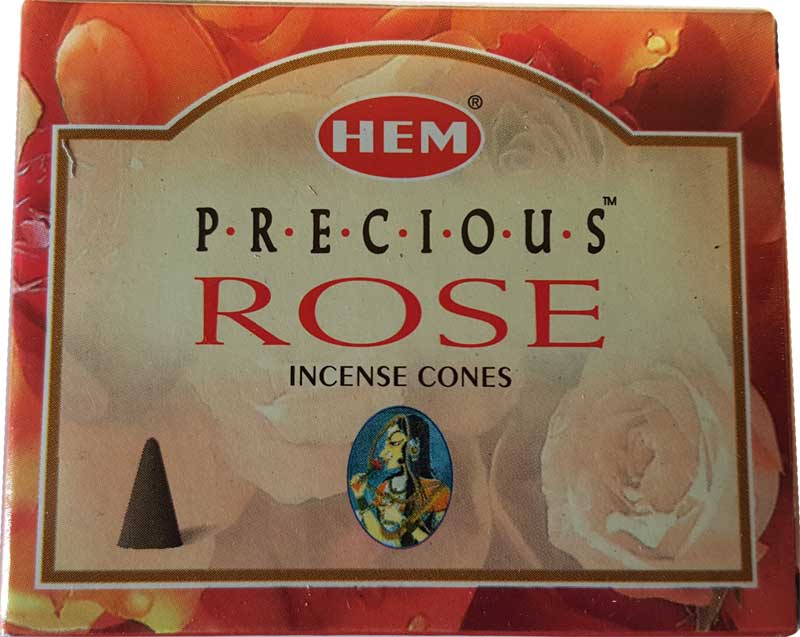 Precious Rose Cone Incense 10 Cones by HEM