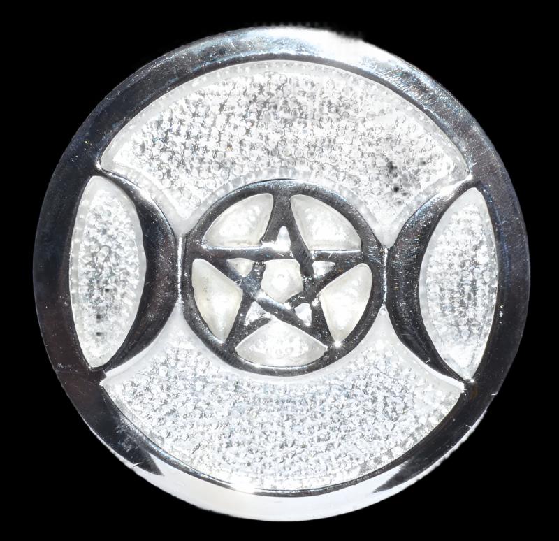 Metal Triple Moon altar tile 3 1/2"