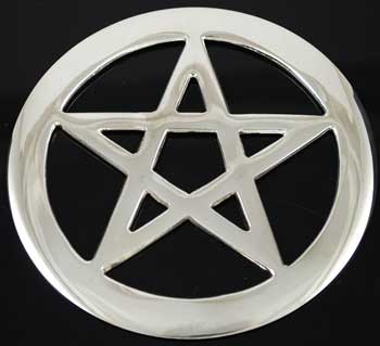 Metal Pentagram altar tile 4"