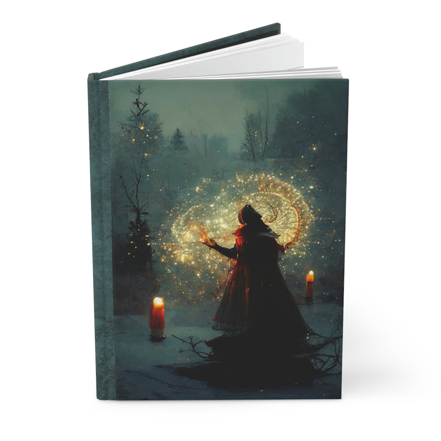 Winter Witch Book of Shadows - Witchy Notebook - Hardcover Grimoire for Witches, Pagans, Wiccans - 150 lined page notebook