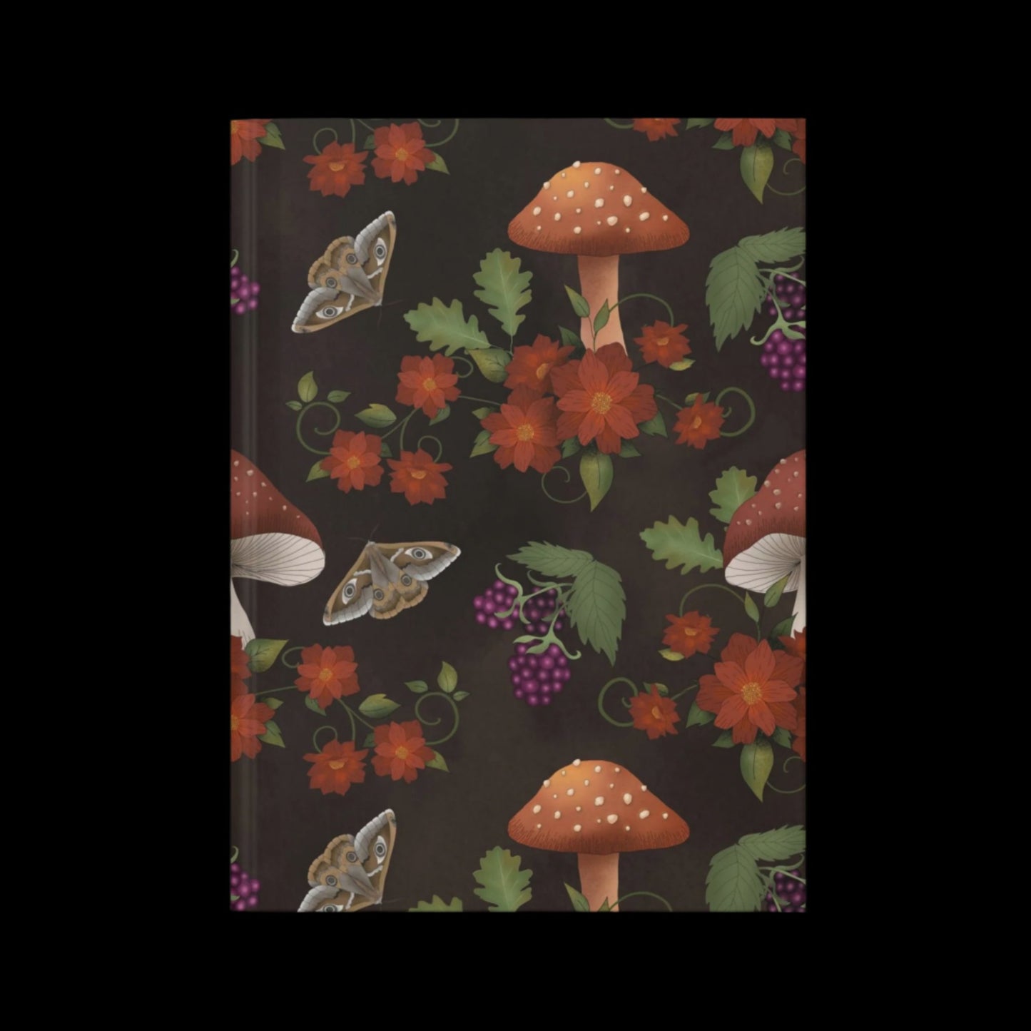 Book of Shadows - Mushrooms & Berries - Hardcover Grimoire for Witches, Pagans, Wiccans - 150 lined page notebook