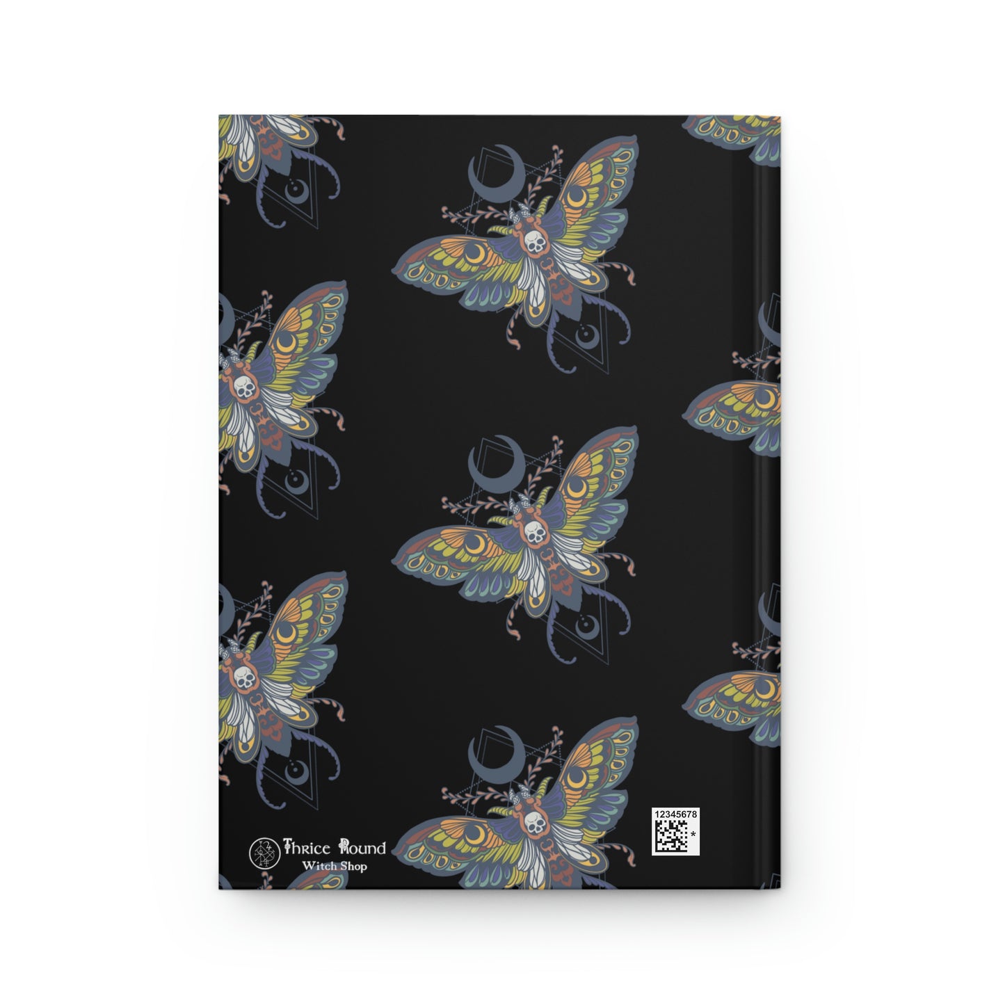 Book of Shadows - Death's Head Moth - Hardcover Grimoire for Witches, Pagans, Wiccans - 150 lined page notebook