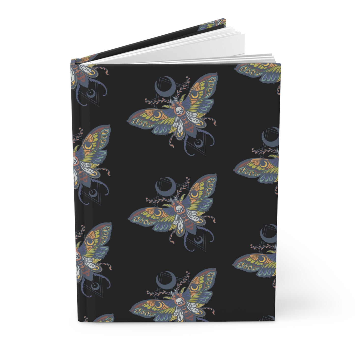 Book of Shadows - Death's Head Moth - Hardcover Grimoire for Witches, Pagans, Wiccans - 150 lined page notebook