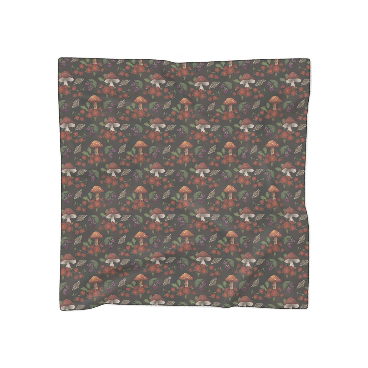 Witches Veil - Large Mushroom Print Veil / Head Scarf - Witchy scarf perfect for veiling or fashion - Sheer, lightweight chiffon