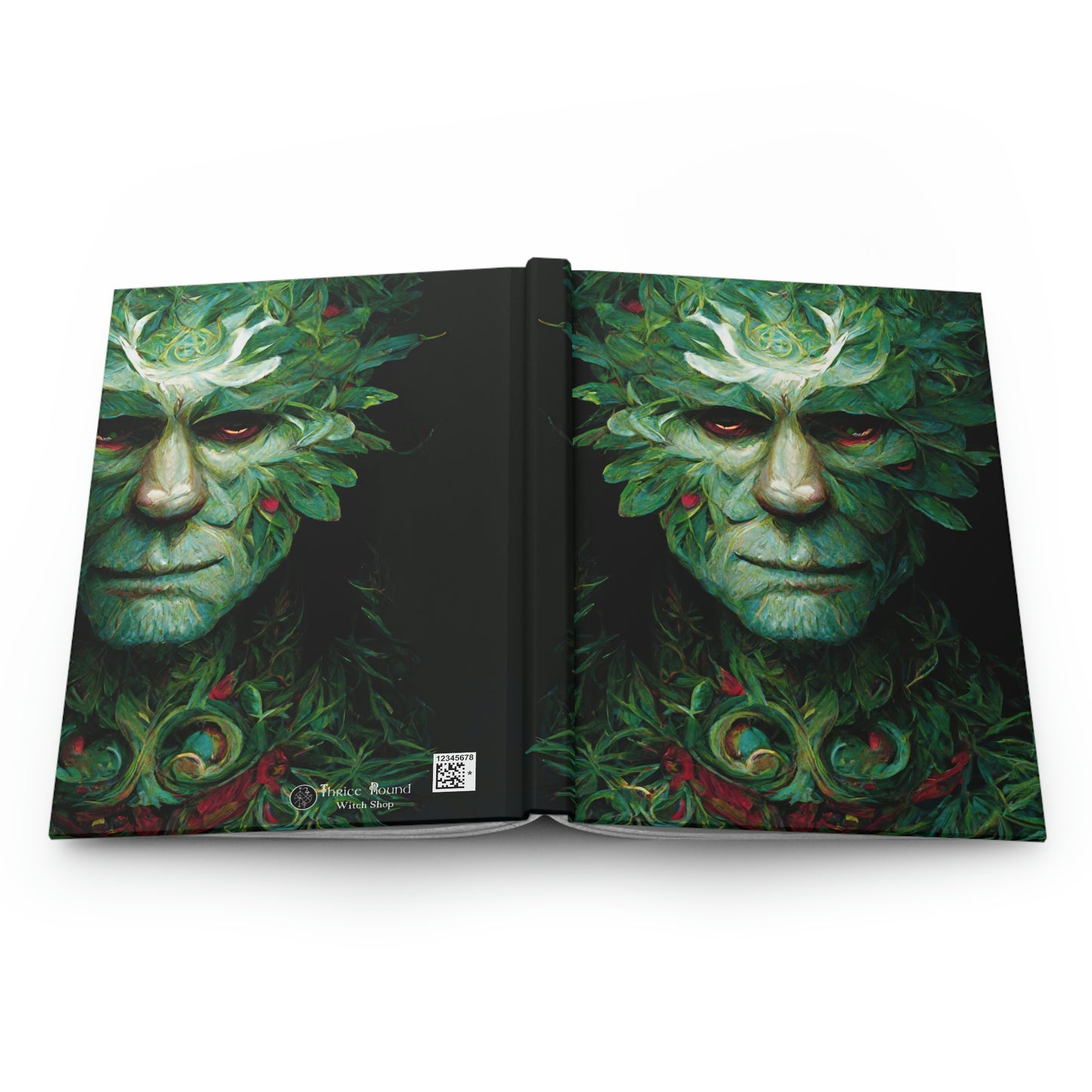 Book of Shadows - The Green Man - Hardcover Grimoire for Witches, Pagans, Wiccans - 150 lined page notebook Holly King