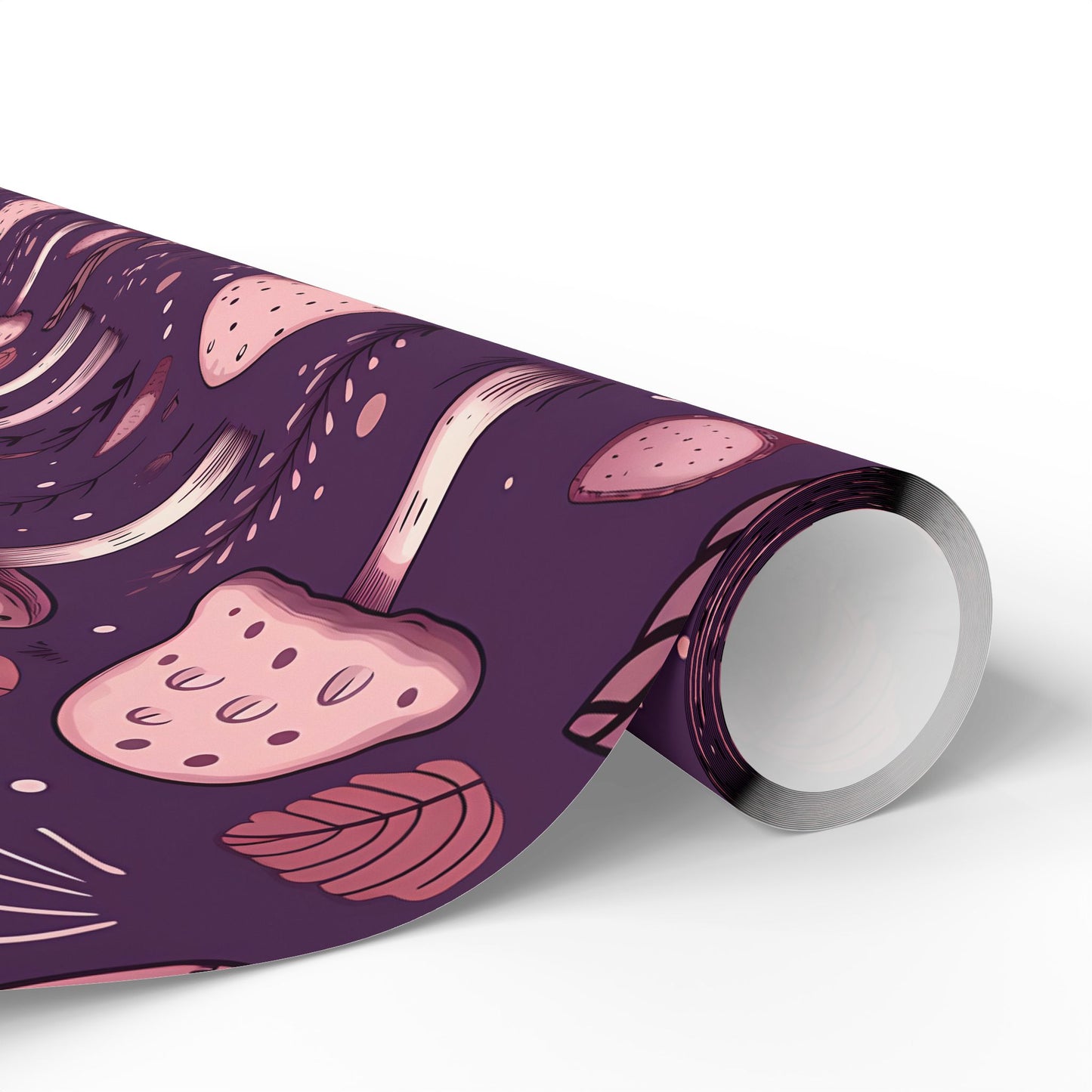 Purple & Pink Mushrooms | Witchy Wrapping Paper | Boutique Gift Wrap