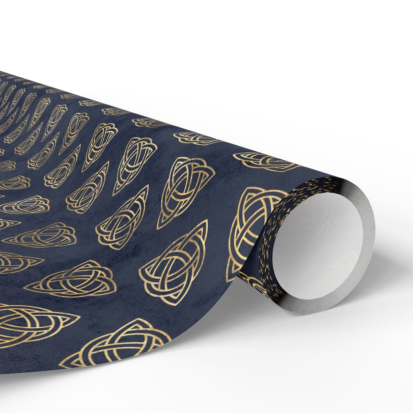 Gold & Blue Triquetra | Witchy Wrapping Paper | Boutique Gift Wrap