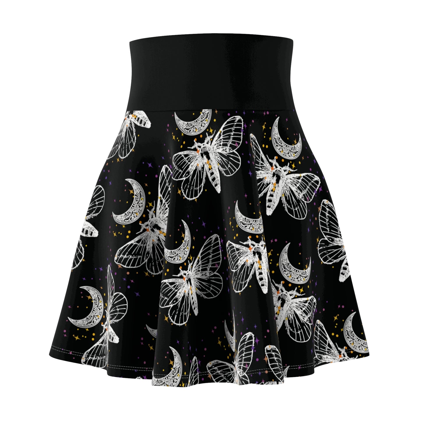Moth & Moon | Witchy Skirt | Magical Skirt | Black & White