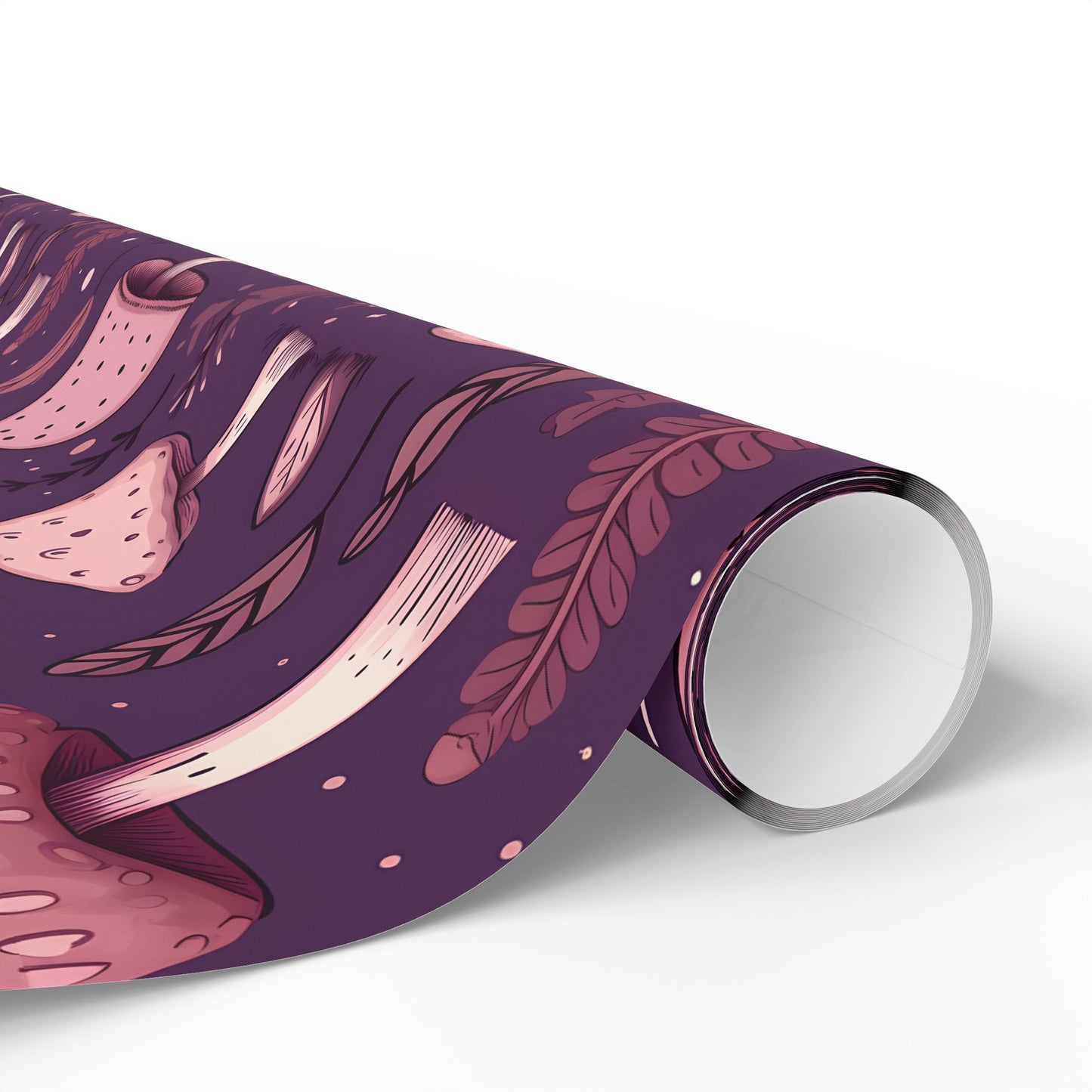 Purple & Pink Mushrooms | Witchy Wrapping Paper | Boutique Gift Wrap