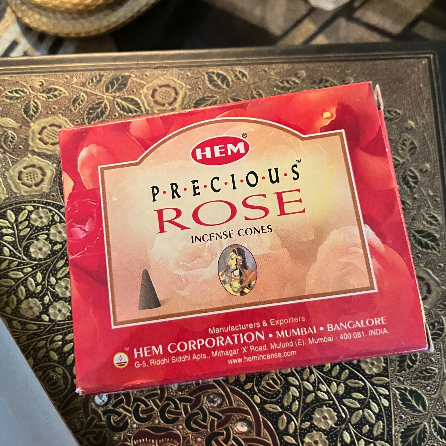 Precious Rose Cone Incense 10 Cones by HEM