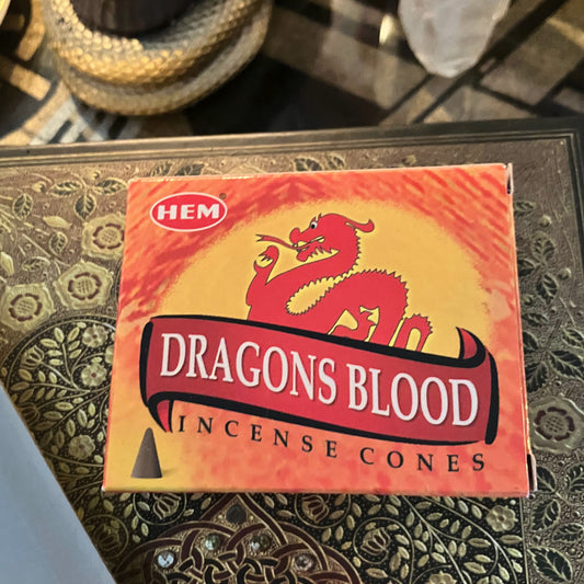 Dragon's Blood Cone Incense 10 Cones by HEM