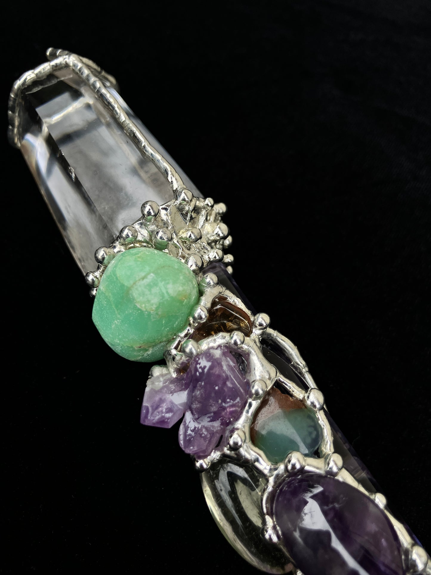 Crystal Wand | MENTAL WELLNESS | Amethyst, Chrysoprase, Citrine