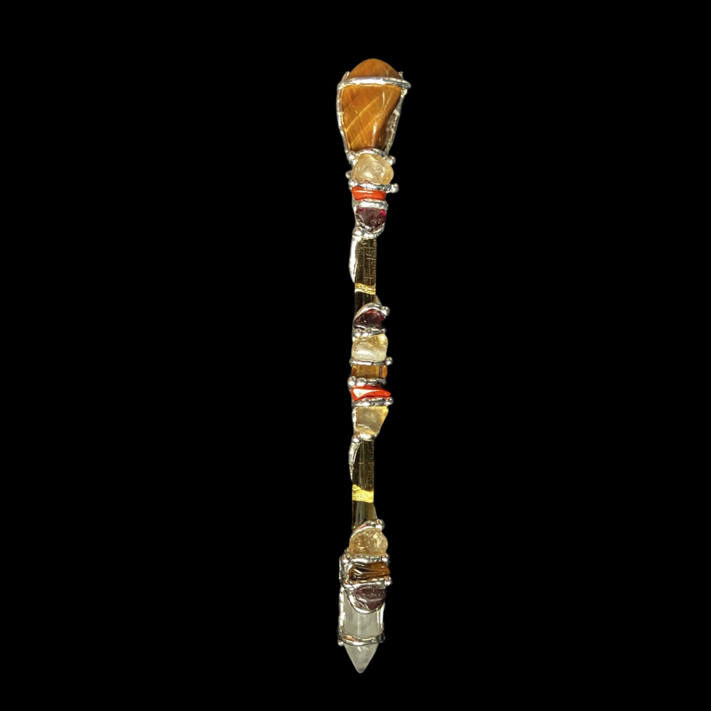 Crystal Wand | SUCCESS | Tigers Eye, Citrine, Garnet, Red Jasper, Clear Quartz