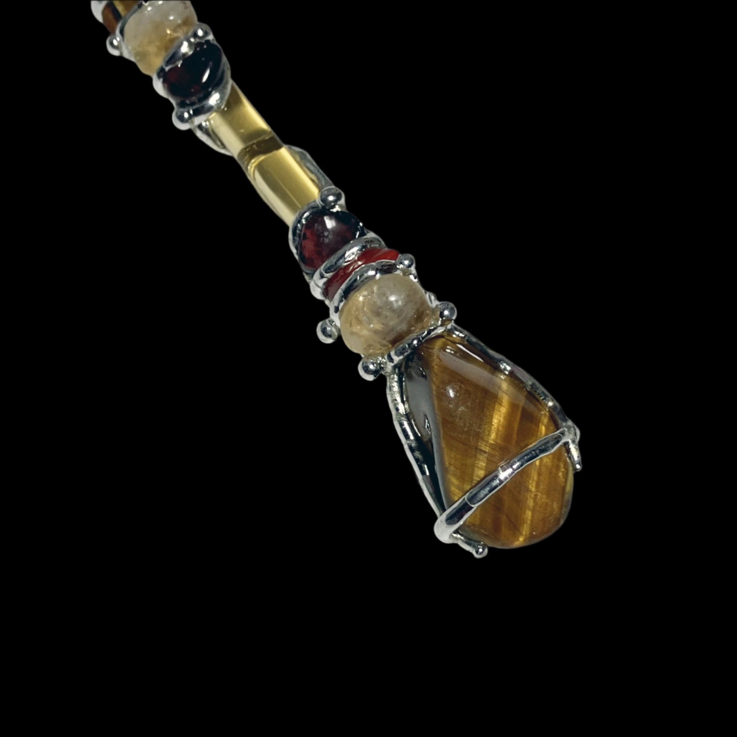 Crystal Wand | SUCCESS | Tigers Eye, Citrine, Garnet, Red Jasper, Clear Quartz