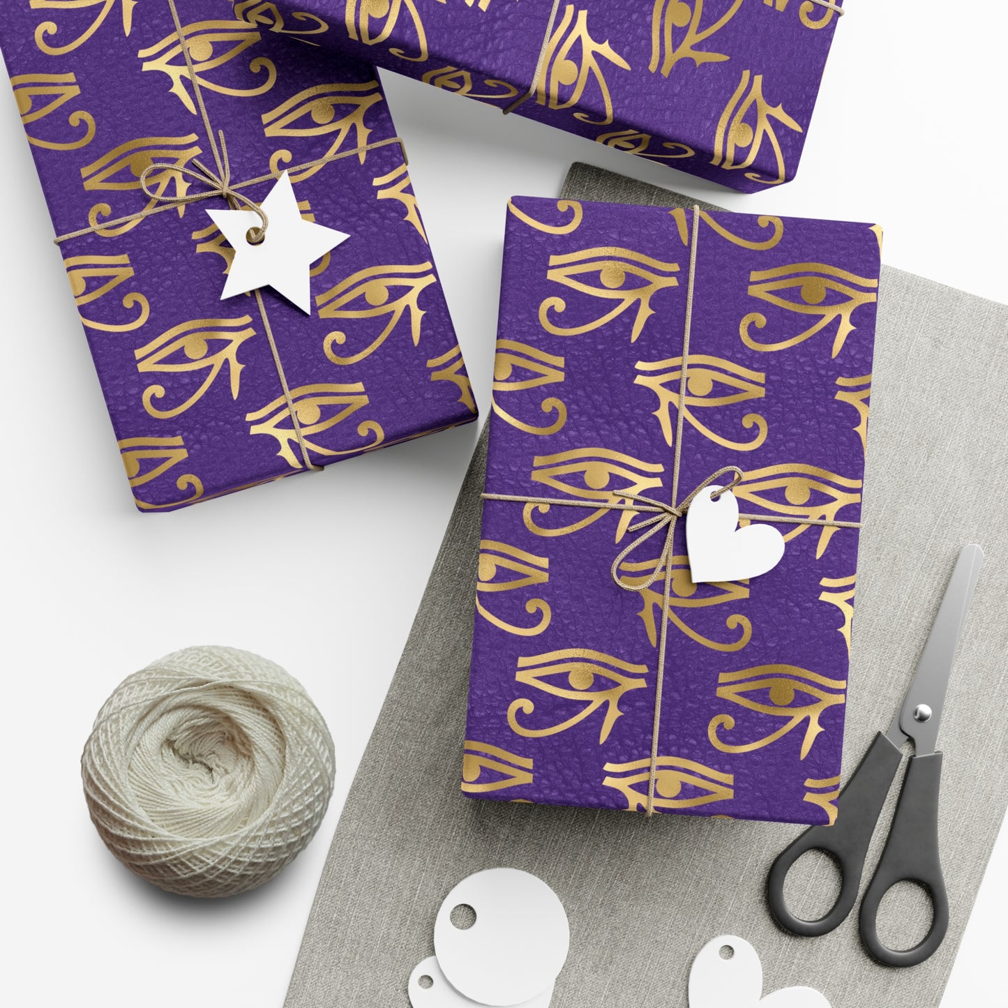 Eye of Ra Egyptian Purple & Gold | Witchy Wrapping Paper | Boutique Gift Wrap