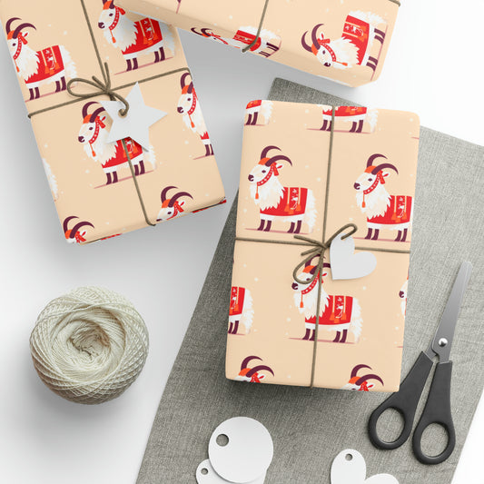 Yule Goat Wrapping Paper | Julbock | Winter Solstice Gift Wrap