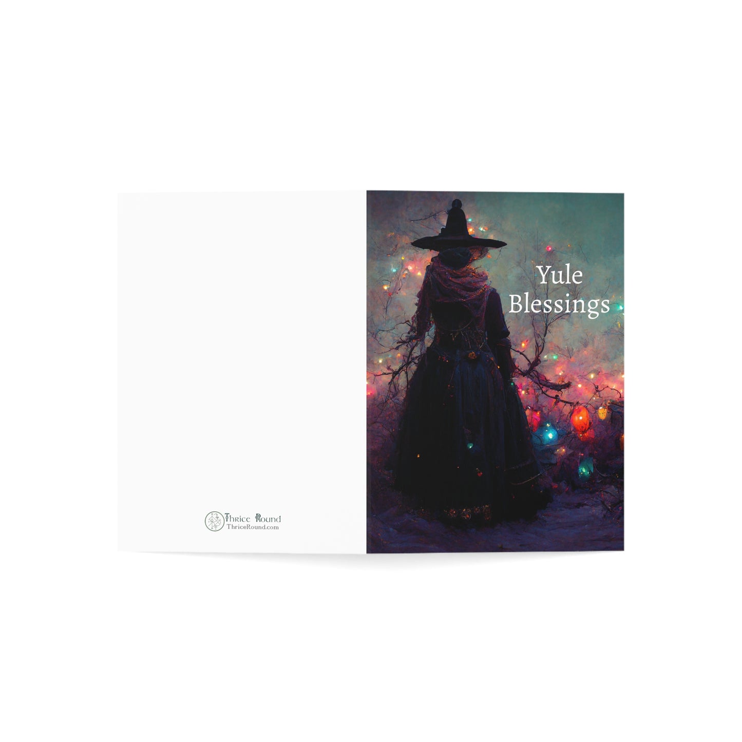 Solitary Winter Solstice Witch | Witchy Pagan Yule Greeting Cards (1, 10, 30 and 50 pcs)