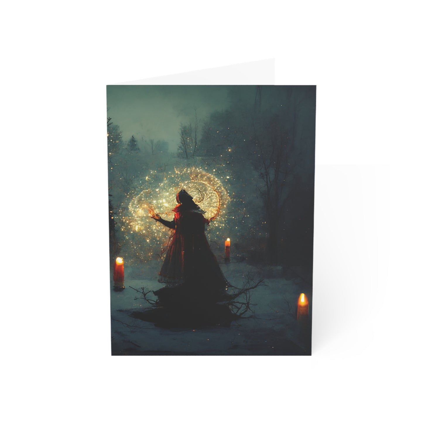 Winter Witch Yule Cards | Witchy Winter Solstice Cards (1, 10, 30, 50 pcs)