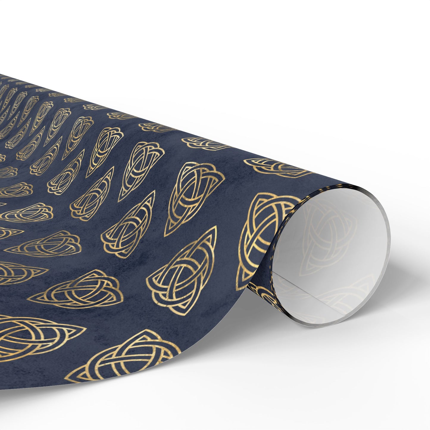 Gold & Blue Triquetra | Witchy Wrapping Paper | Boutique Gift Wrap