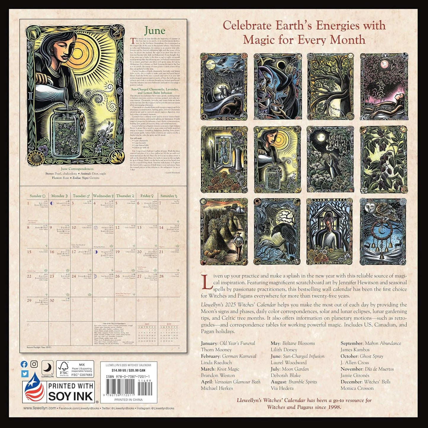 Llewellyn's 2025 Witches' Calendar | Wall Calendar