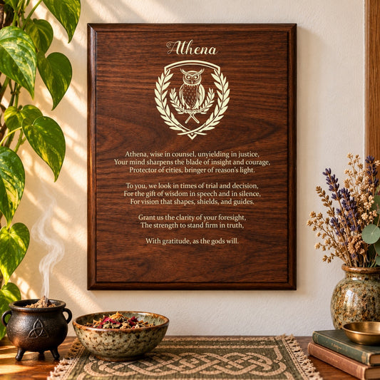 Athena Prayer Pagan Wall Plaque