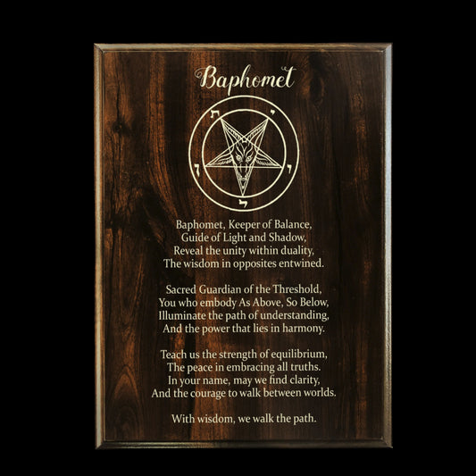 Baphomet Prayer Pagan Wall Plaque